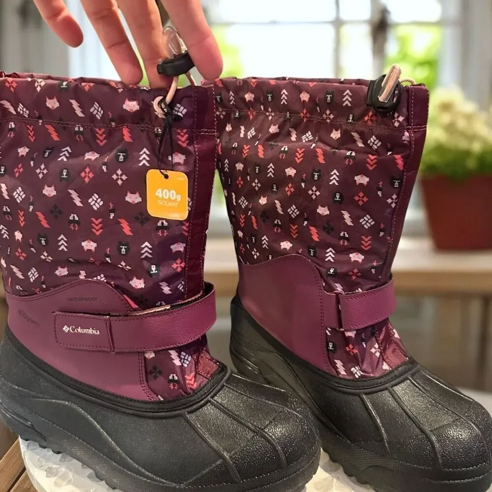 Columbia Powderbug Insulated Snow Winter Forty Print Boot −40°F Size 6 (EU 38) N